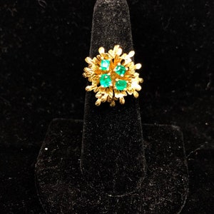 Victorian Emerald Ring 18K Yellow Gold image 3