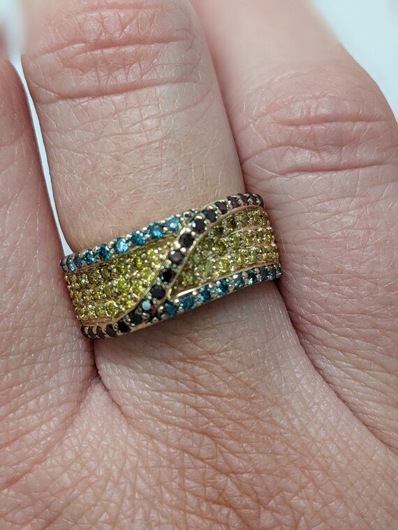 14kt Yellow Gold color treated diamond band - image 1