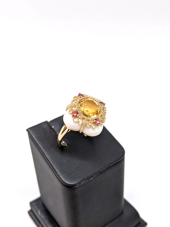 Vintage Citrine Statement Ring - image 2