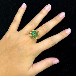 Victorian Emerald Ring 18K Yellow Gold image 2