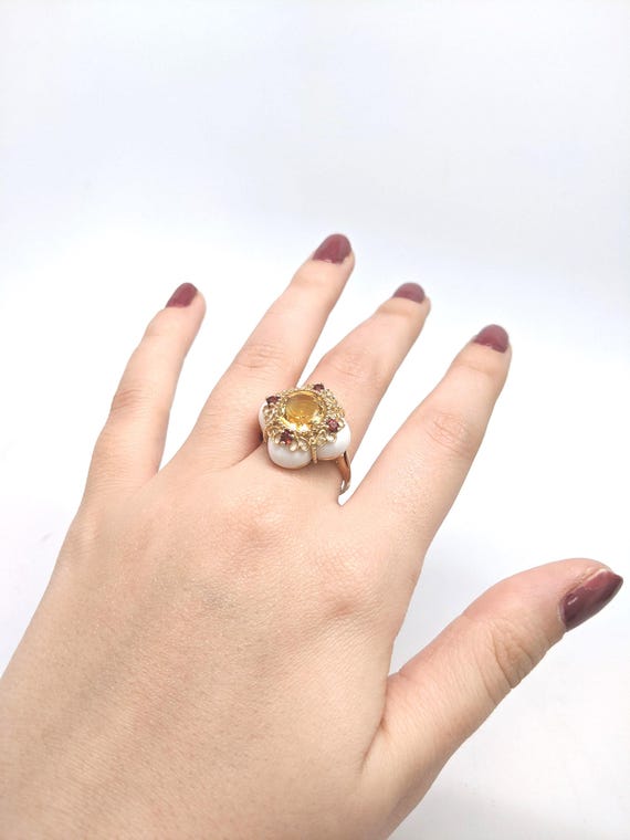 Vintage Citrine Statement Ring - image 6