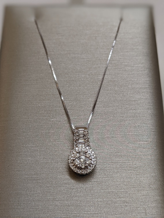 1ctw diamond 14k white gold necklace