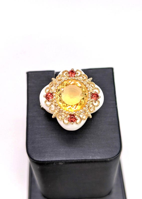 Vintage Citrine Statement Ring - image 1