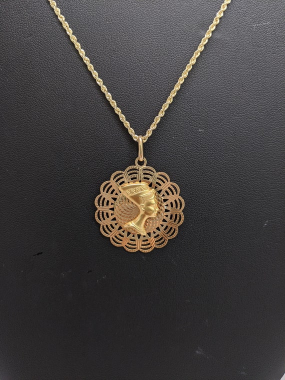 Gold Egyptian Pendant 14K Yellow Gold - image 3