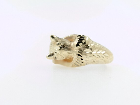 14kt Cat Ring with emerald - image 2