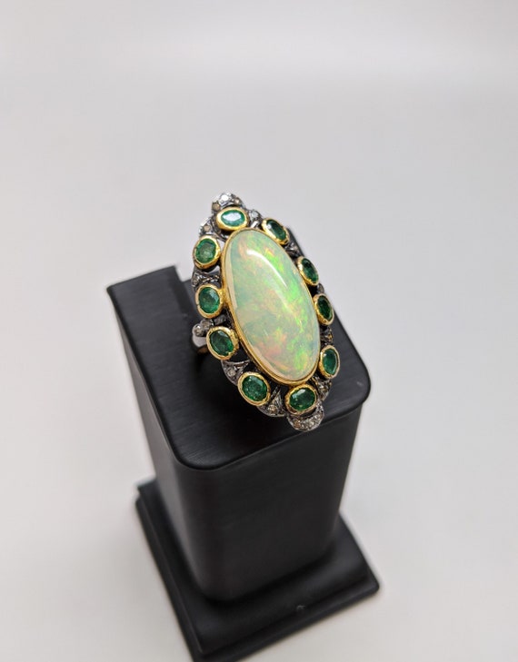 Victorian Opal and Emerald Ring