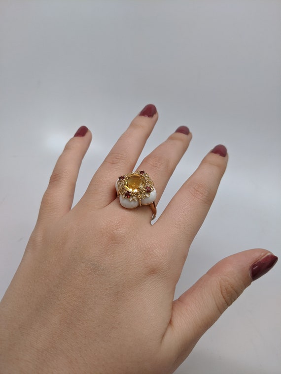 Vintage Citrine Statement Ring - image 6