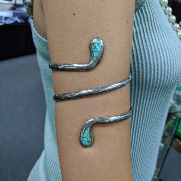 Turquoise Arm Band Sterling Silver