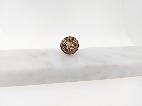 Ruby and diamond and enameled ring - image 6