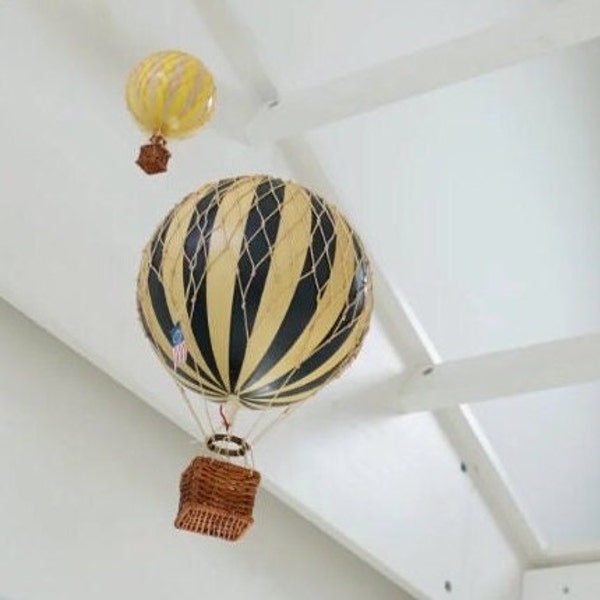 Hot air balloon, medium, black stripe hangs from ceiling