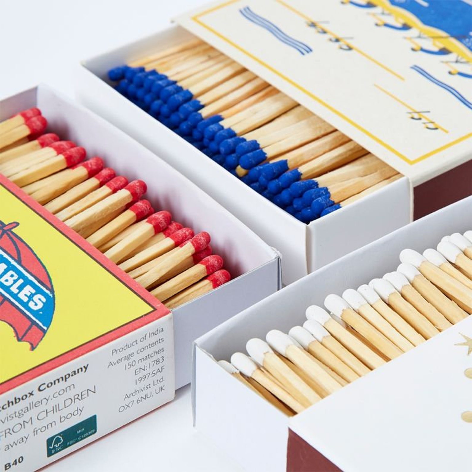 Coloured tip long wooden matches 100 matches per box Etsy