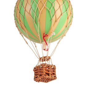 Hot air balloon, green stripe, small, gorgeous gift idea