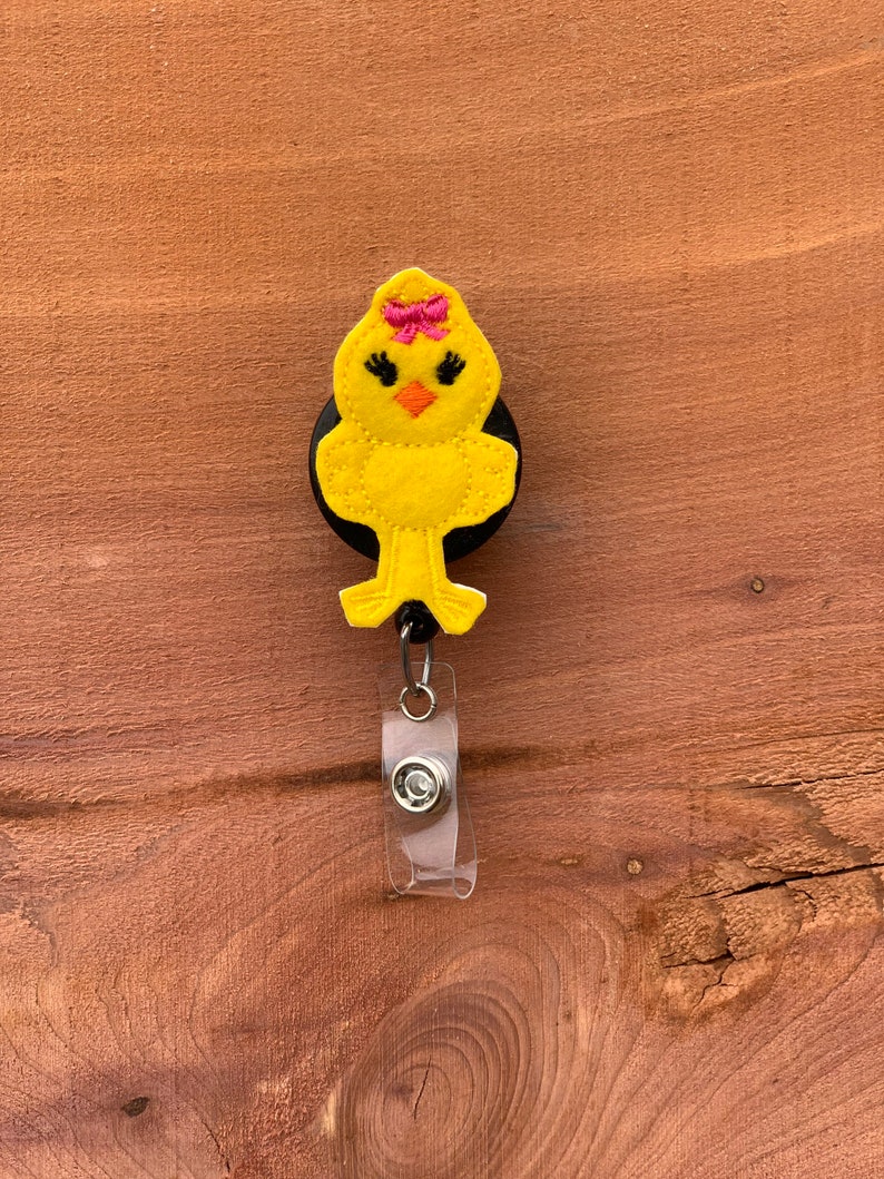 Baby Chick Badge Reel; Easter Badge Reel