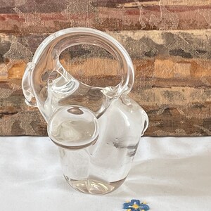 Art Glass Elephant Trunk Up Paperweight | Figural Safari Animal | Office Desk Accessory Home Decor