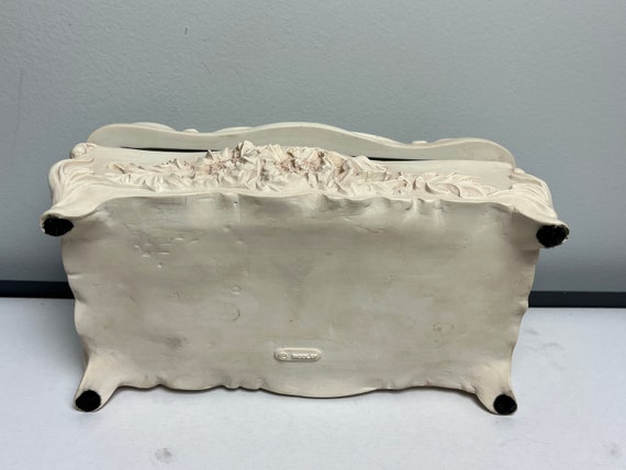 Incolay Stone Floral Sculpted Jewelry Box | Carve… - image 9