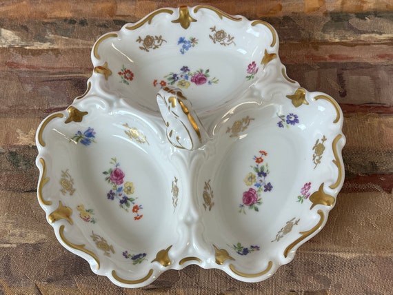 Reichenbach Porcelain Divided Serving Tray, German Mid Century