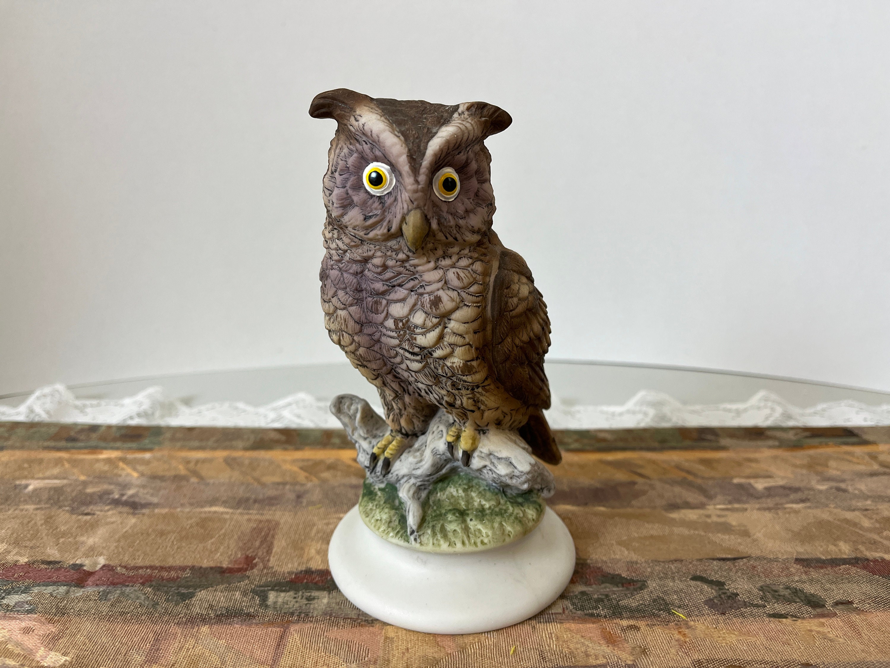 Vtg OWL Bird Figurine Sculpture Statue KW866 | Lefton Exclusives Trademark Japan | 6 1/2" Tall 