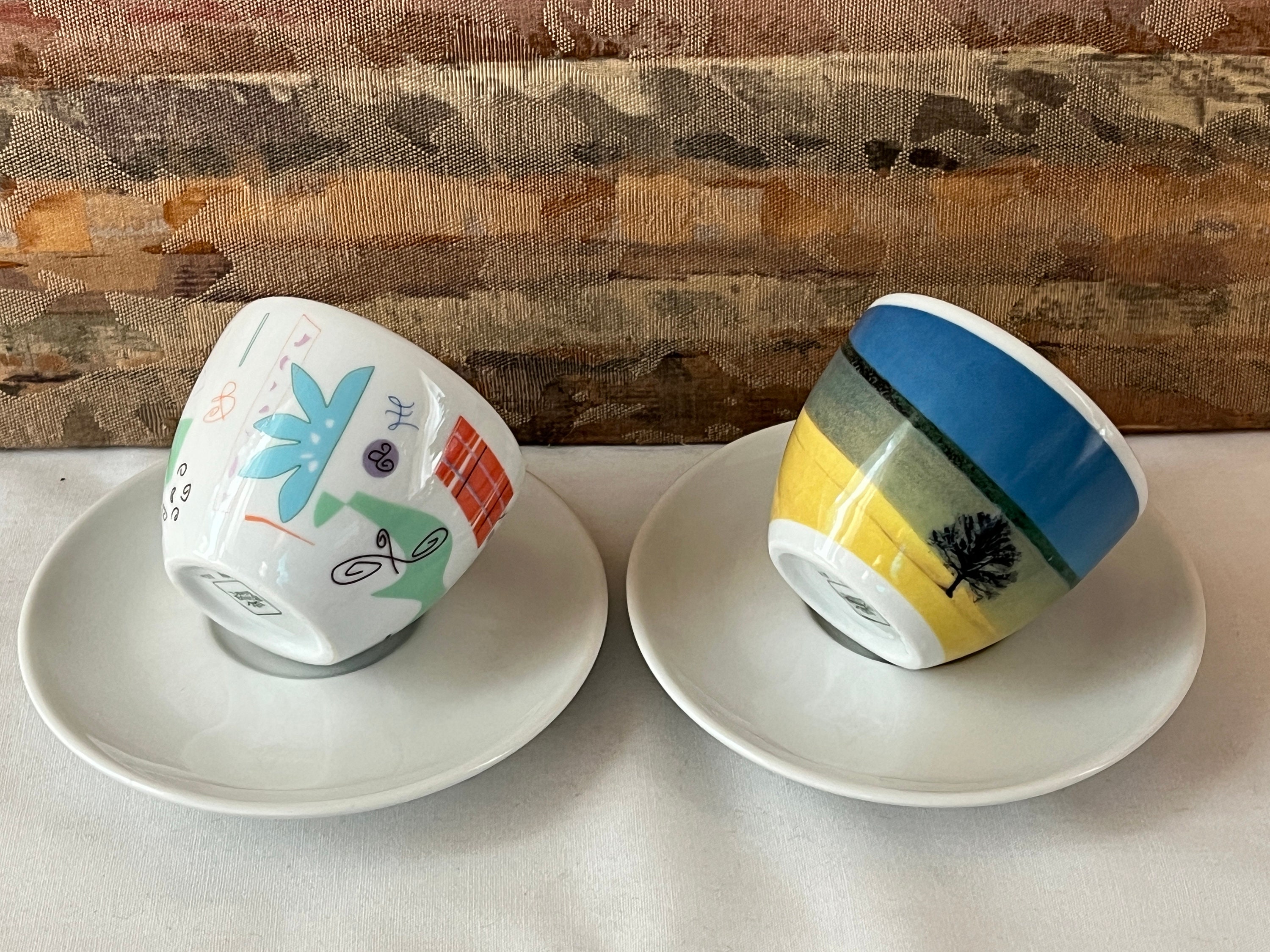 Vtg Illy Collection 1993 Demitasse Cups Saucers Italian Art Etsy