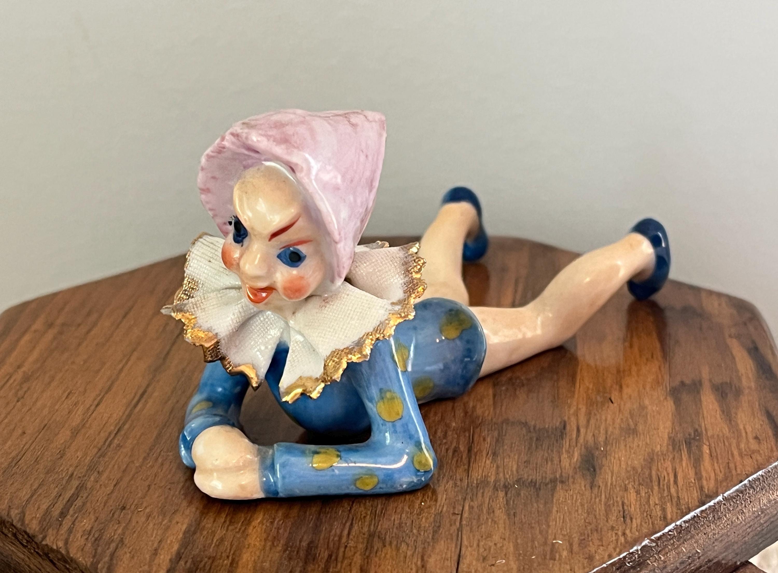 Ceramic Clown with Mop and Bucket - Figurine / Ornament