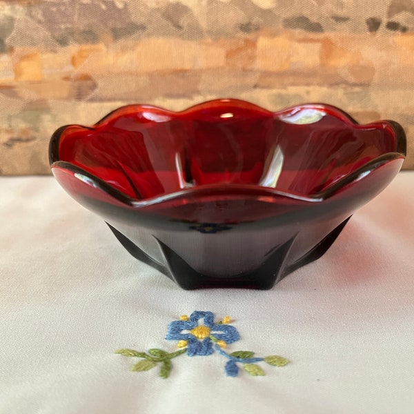 red-depression-glass-scalloped-bowl-etsy