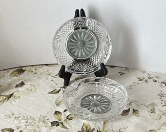 Vtg Heavy Cut Crystal Bowl Compote | Hobstar | Sawtooth Rim