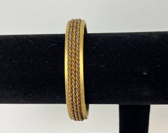 Vintage Brass Cuff Bracelet w Twist Design