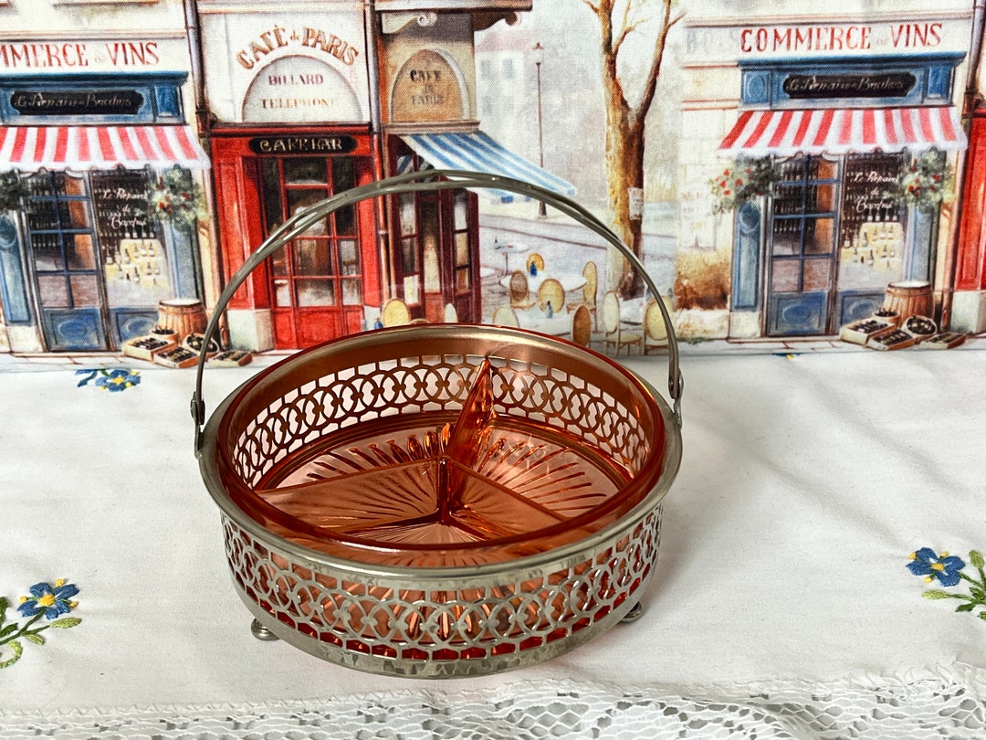 Vintage Farberware Brooklyn, NY Art Deco Chrome Condiment Basket