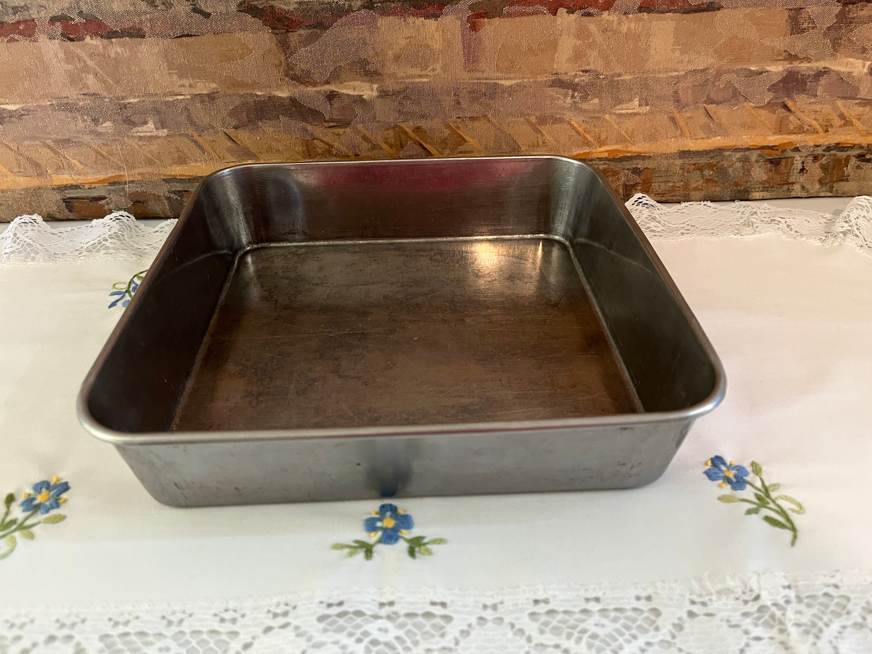 Vintage West Bend Stainless Steel Bakeware Baking Pan Square 9x9x2