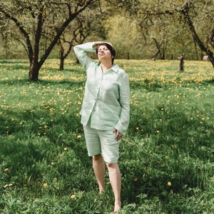 Linen Pajama &quot;Sibel&quot;, Women Pajama, Pajama Set For Women, Sleepwear Set, Plus Size Linen Pajama, Pajama