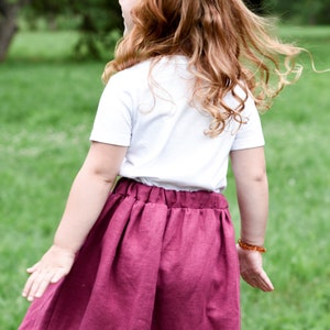 Linen Skirt ''Eda'' for Girls, Natural Linen Skirt, Toddler Skirt, Girls Skirts, Pink Skirt , Summer Clothing, Girls Clothing image 6