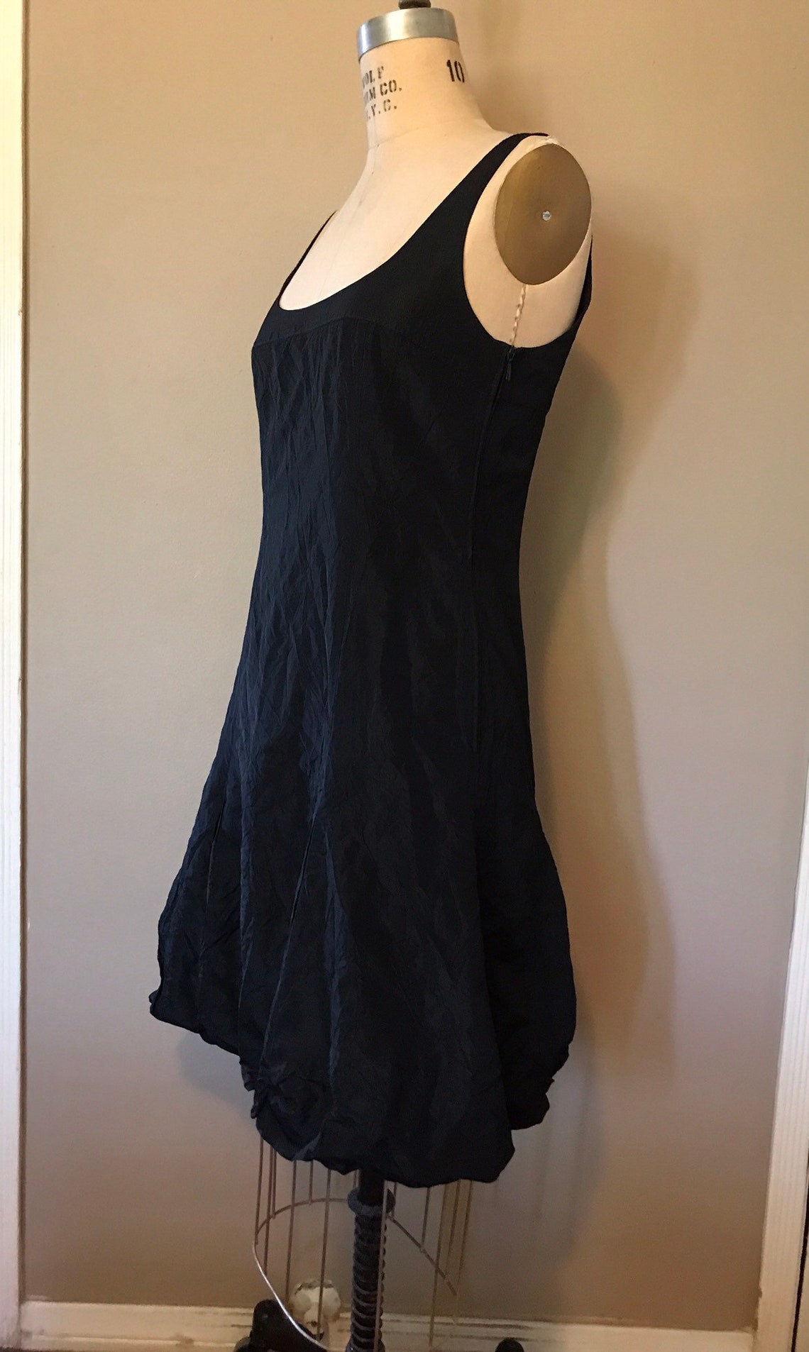 Vintage Solid Black Strapless Sleeveless Bubble Hem Dress With | Etsy