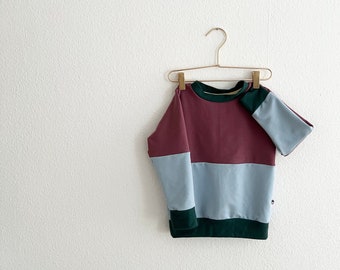 cooler Mix & Match Colorblocksweater in Lila, hellblau und grün