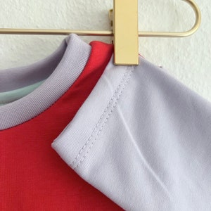 cute color block dress in lilac, red and cobalt blue to mix and match image 3