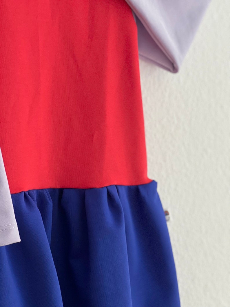 cute color block dress in lilac, red and cobalt blue to mix and match image 6