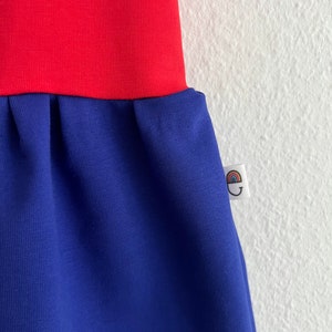 cute color block dress in lilac, red and cobalt blue to mix and match image 4