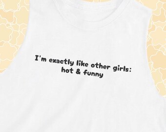 Hot & Funny, Graphic Cropped Tank Top