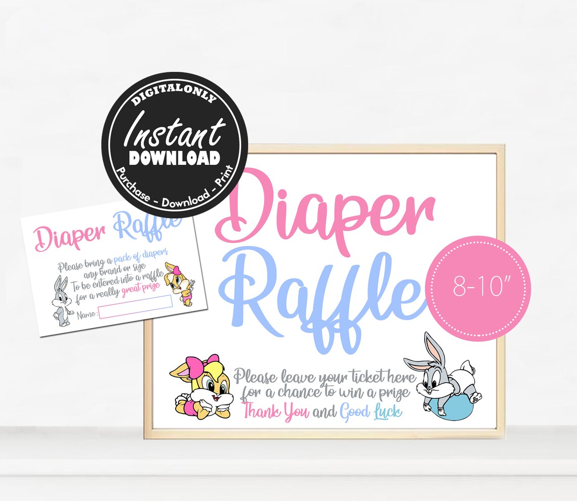 Gender Reveal Diaper Raffle Game Instant Download Baby Etsy