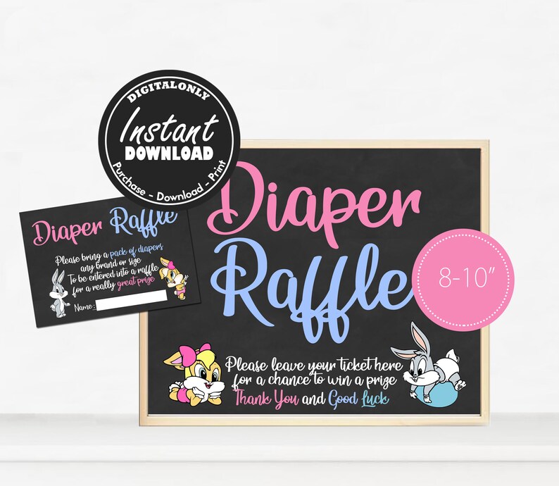 Gender Reveal Diaper Raffle Game instant Download Baby Etsy