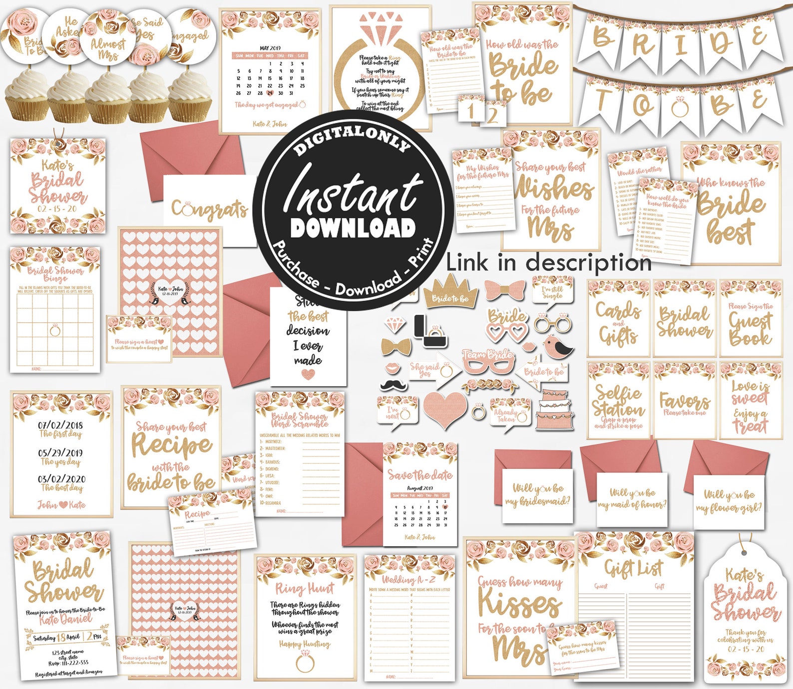 Engagement Calendar Custom Download Engagement Party Etsy