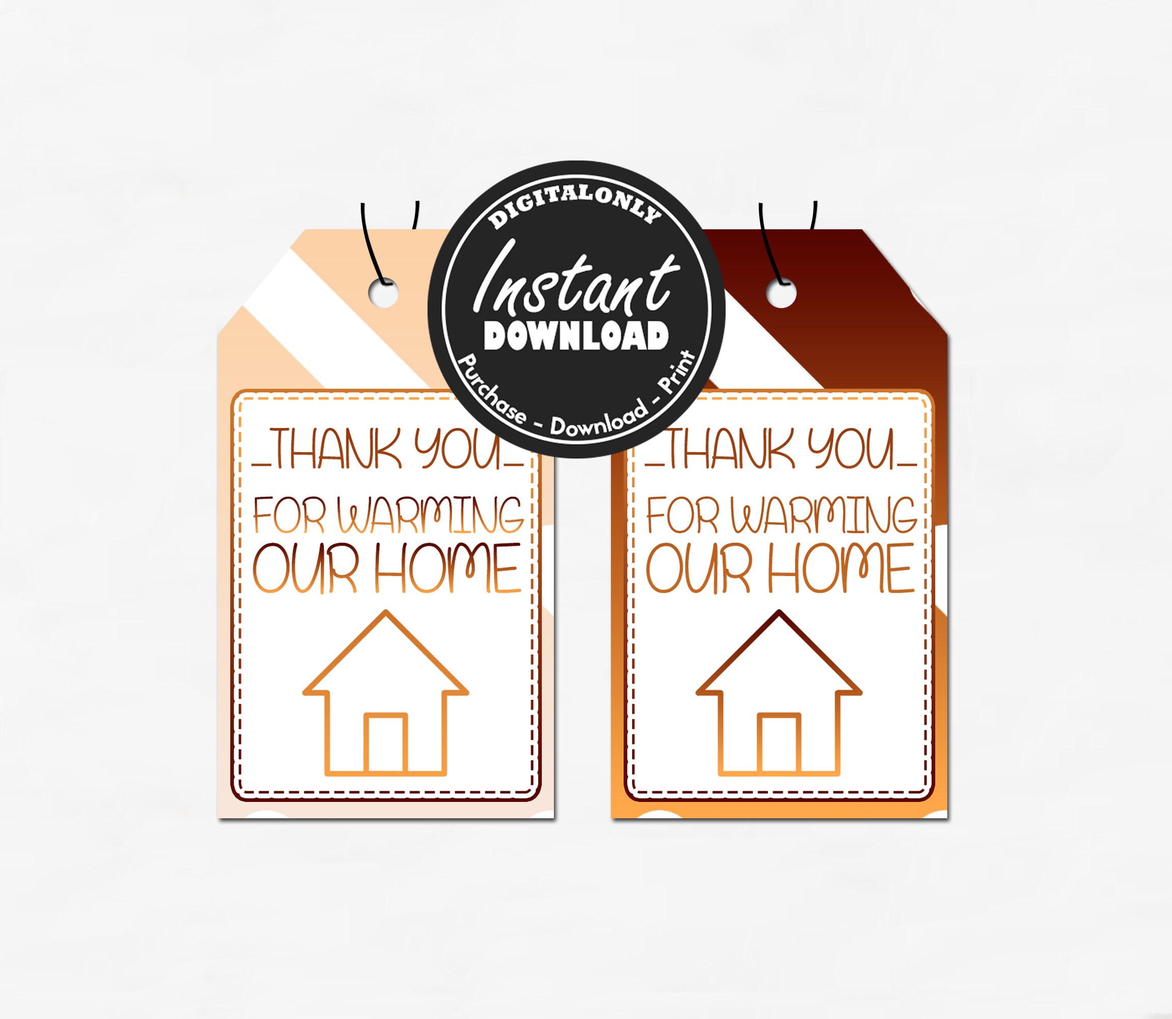 Housewarming Party Gift Tag Instant download Thank you for | Etsy