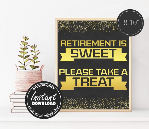 Retirement Sign Instant Download Retirement Is Sweet Sign Etsy