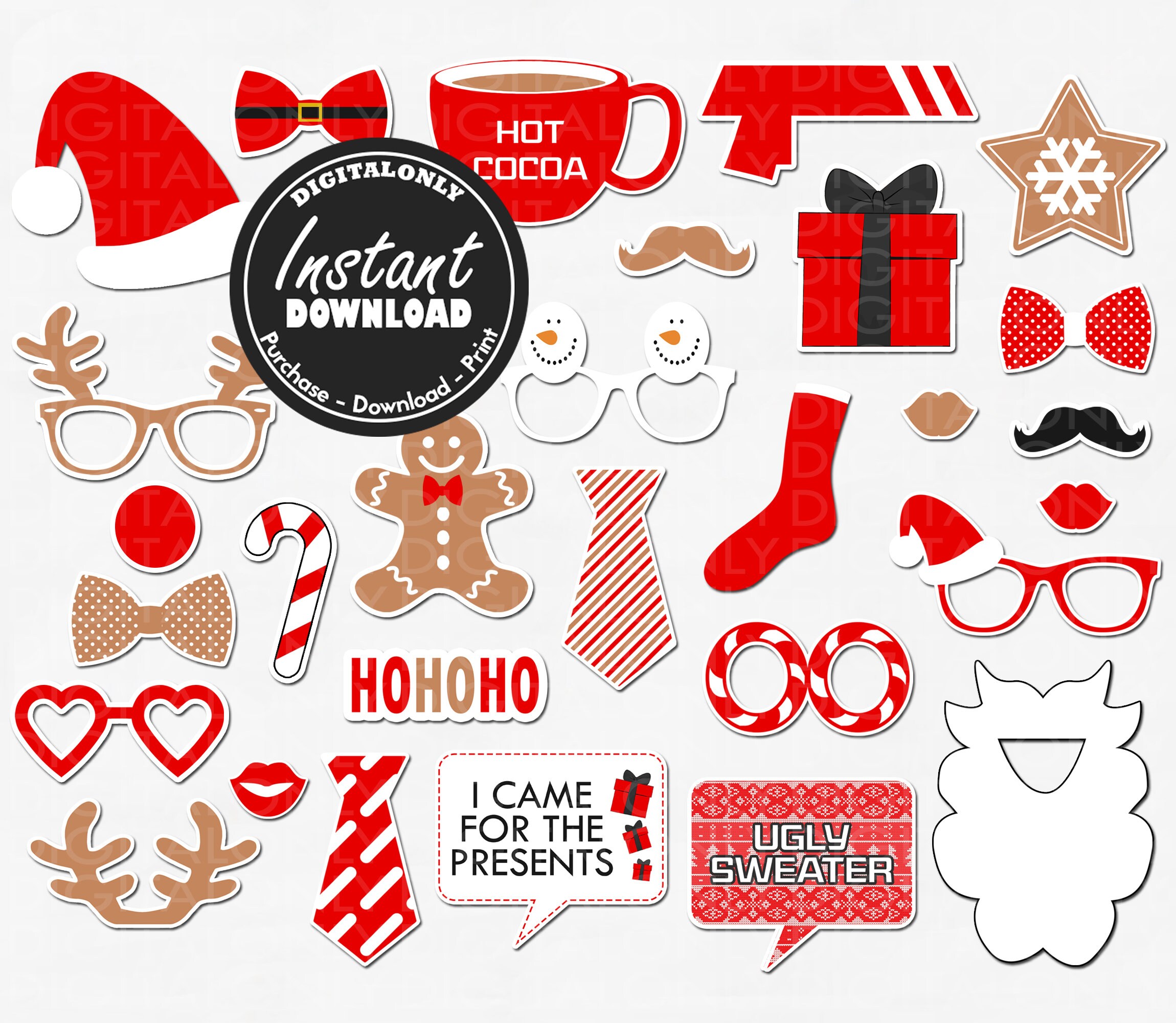 Holidays props Instant Download Christmas party holidays  Etsy