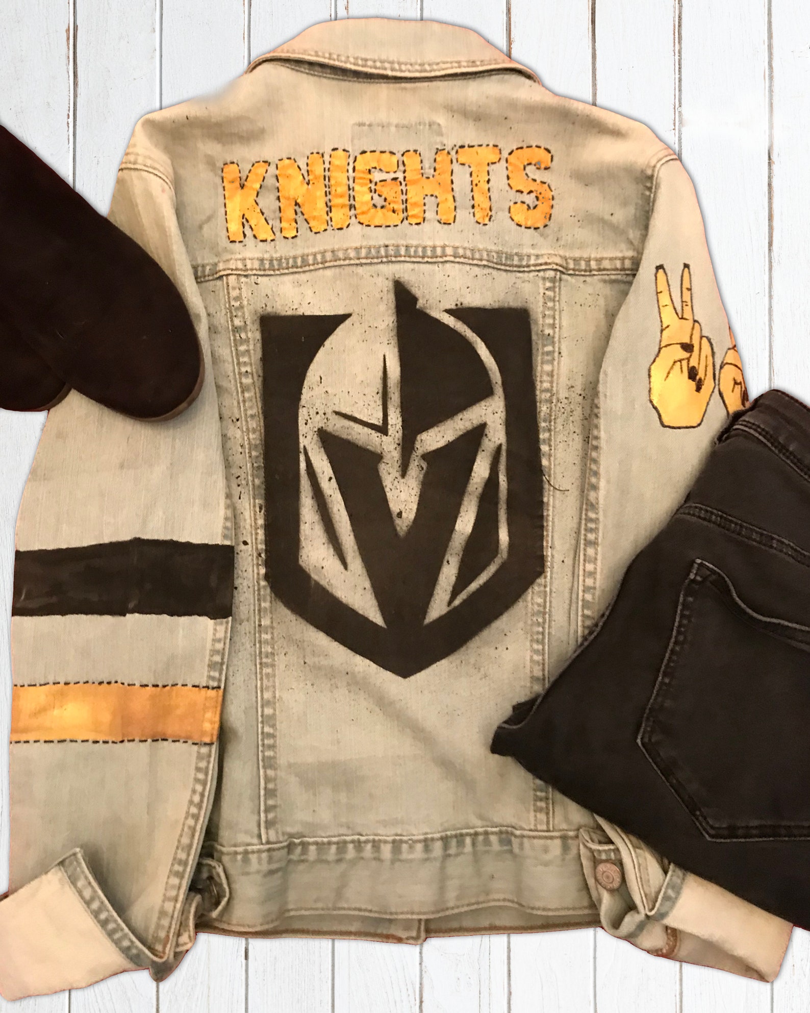 Vegas Golden Knights Women's Denim Jean Jacket Etsy