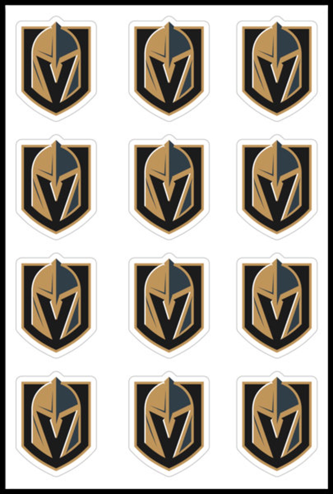 Las Vegas Golden Knights Primary Logo 4x6 Sticker Sheet of 12 Etsy