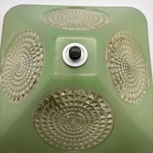 Holophane Art Deco Mint Green Geometric Pyramidal Ceiling Light