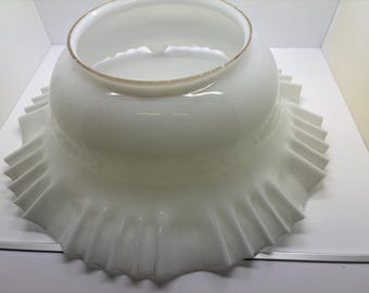 Vintage petticoat milk glass 16” shade