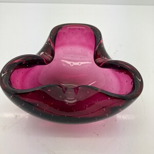 Murano bubble glass pinch bowl ashtray