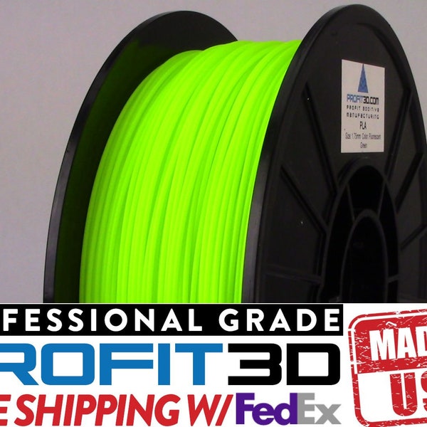 Fluorescent Green PLA 3D Printer Filament 1.75mm 1kg