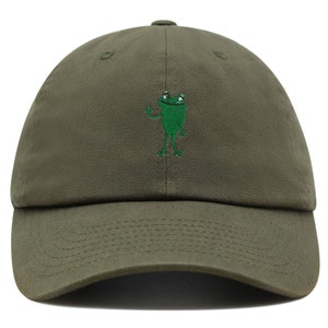 Frog Hi! Premium Dad Hat Embroidered Baseball Cap Cute
