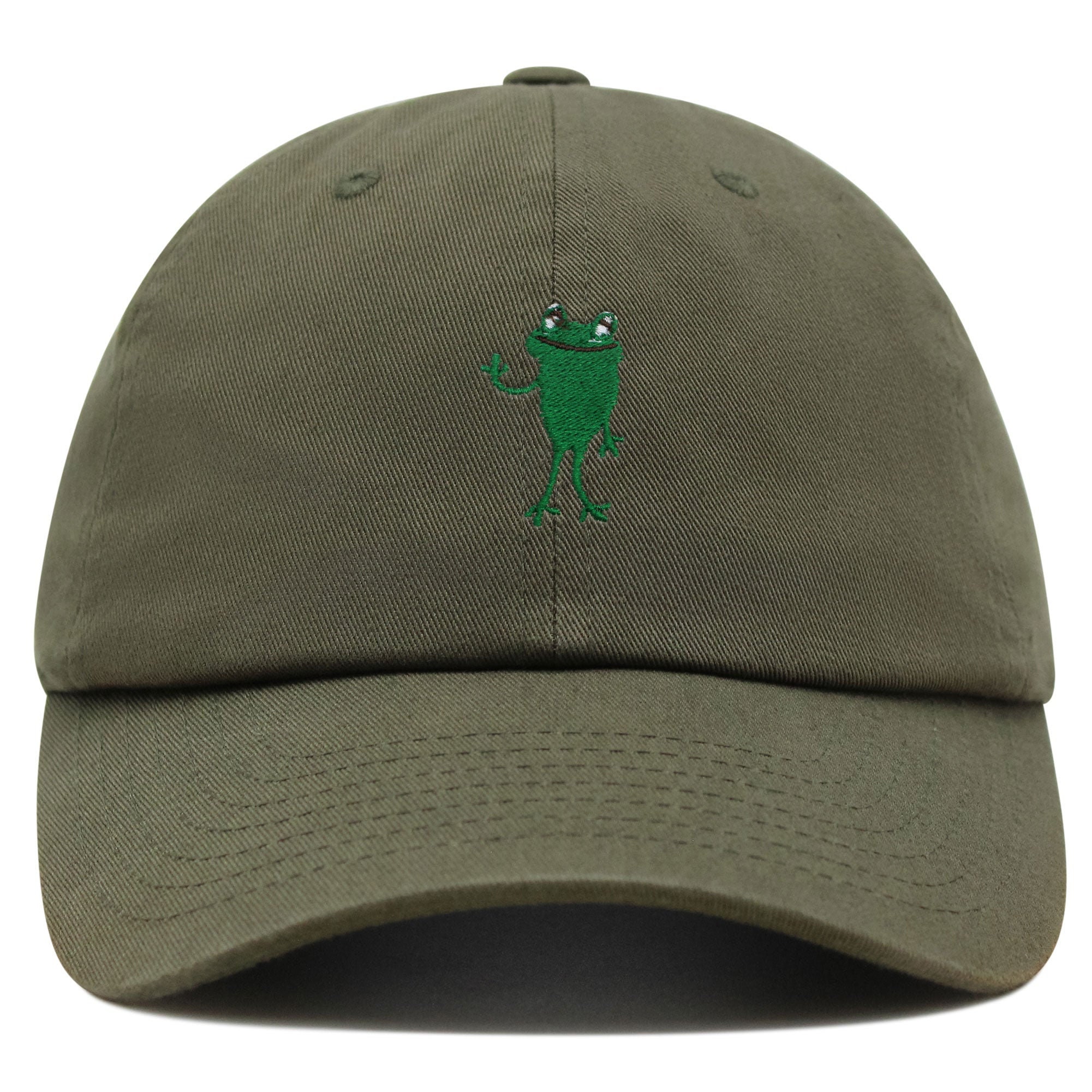 Embroidered Frog Dad Hat, Cotton Baseball Cap